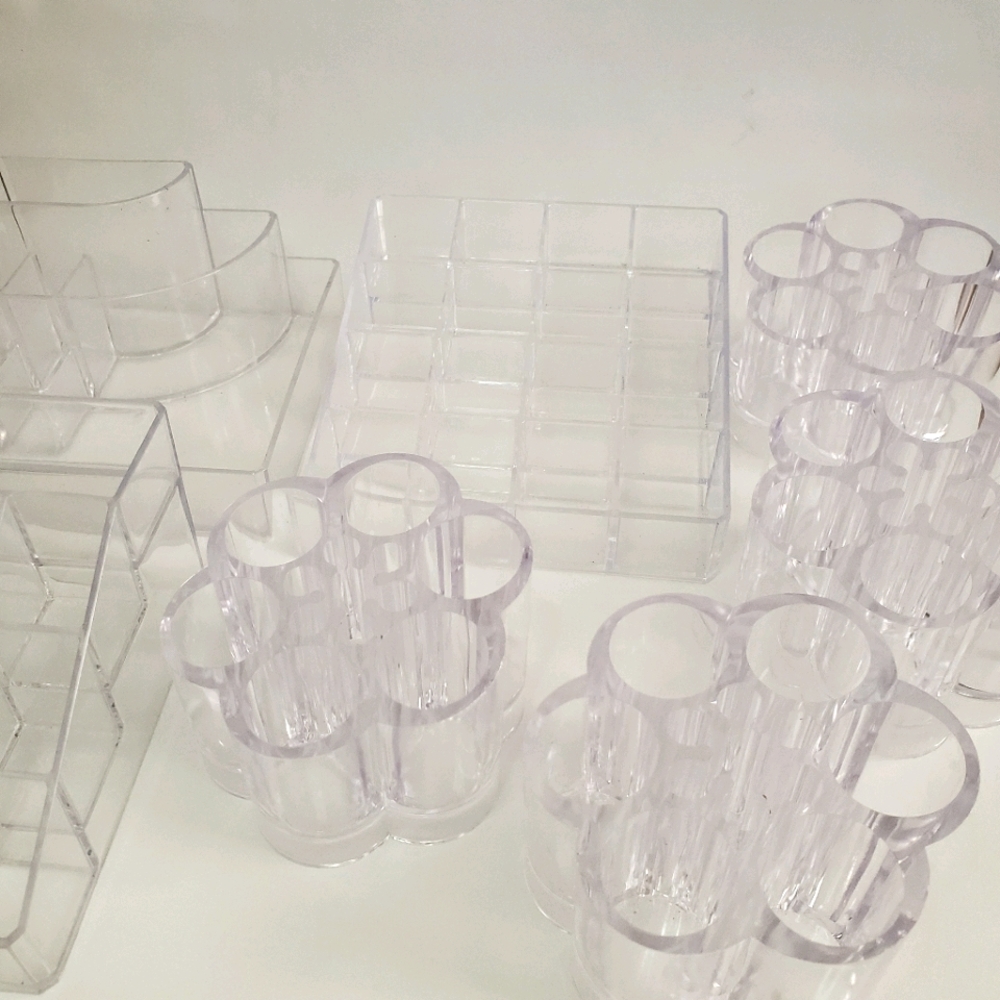 Acrylic Makeup Organizers Lot of 7